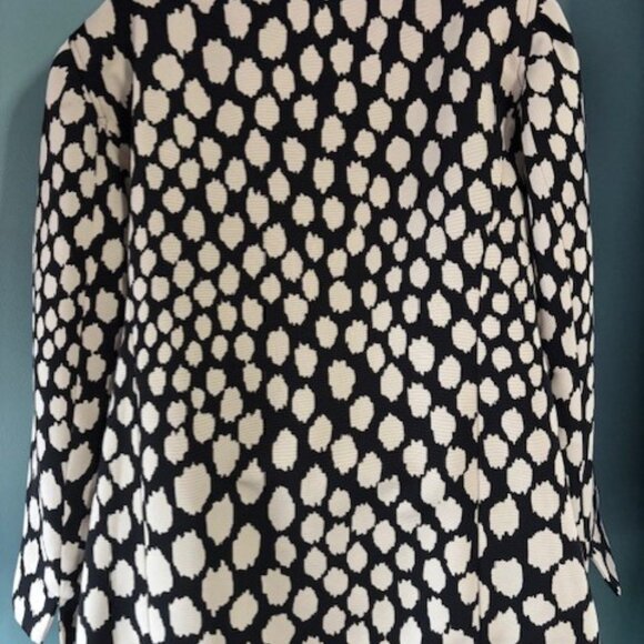 Chico's 3 XL Jacket V Neck Collared Black White Collared Smart Dot Ombre Modern - Picture 5 of 6